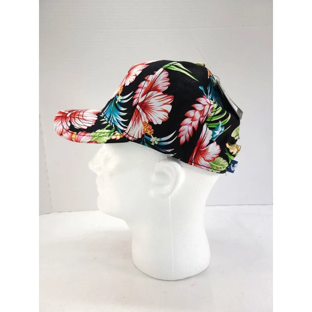 Rowdy Gentlemen SNAPBACK Hat black w/ colorful Floral designs~ fully adjustable